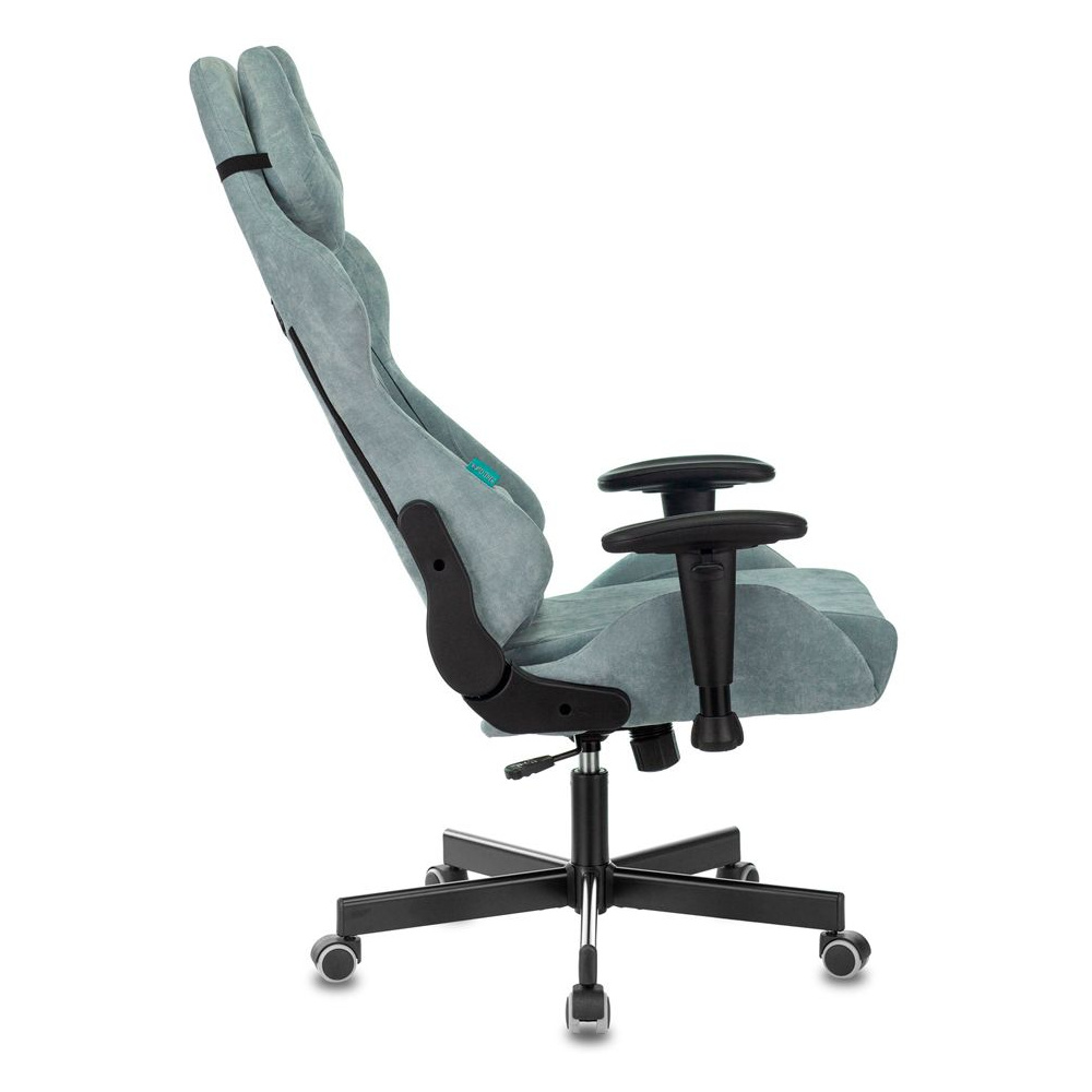 Кресло игровое Бюрократ VIKING "KNIGHT LT28 FABRIC", ткань, металл, серо-голубой  - 4
