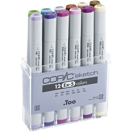 Набор маркеров перманентных "Copic Sketch" EX-5, 12 цветов