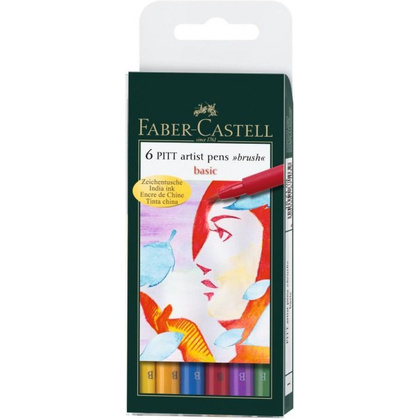 Маркер-кисть "Pitt Artist Pens Brush", 6 шт., земляные оттенки - 3
