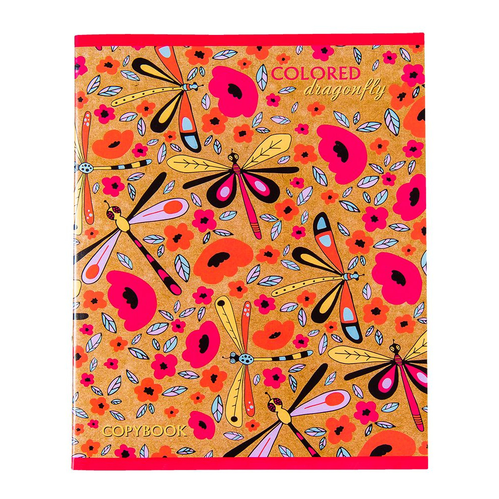 Тетрадь "Colored dragon fly", А5, 18 листов, линейка, ассорти