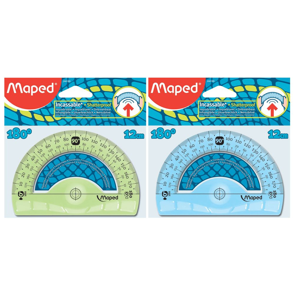 Транспортир Maped "Flex" 180°, 12 см, ассорти - 5
