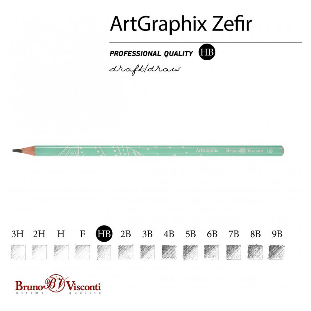 Карандаш чернографитный "ArtGraphix. Шепот моря", HB, без ластика, ассорти - 2