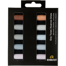 Набор мягкой пастели "Rembrandt Half Pastel", 10 цветов, серые тона