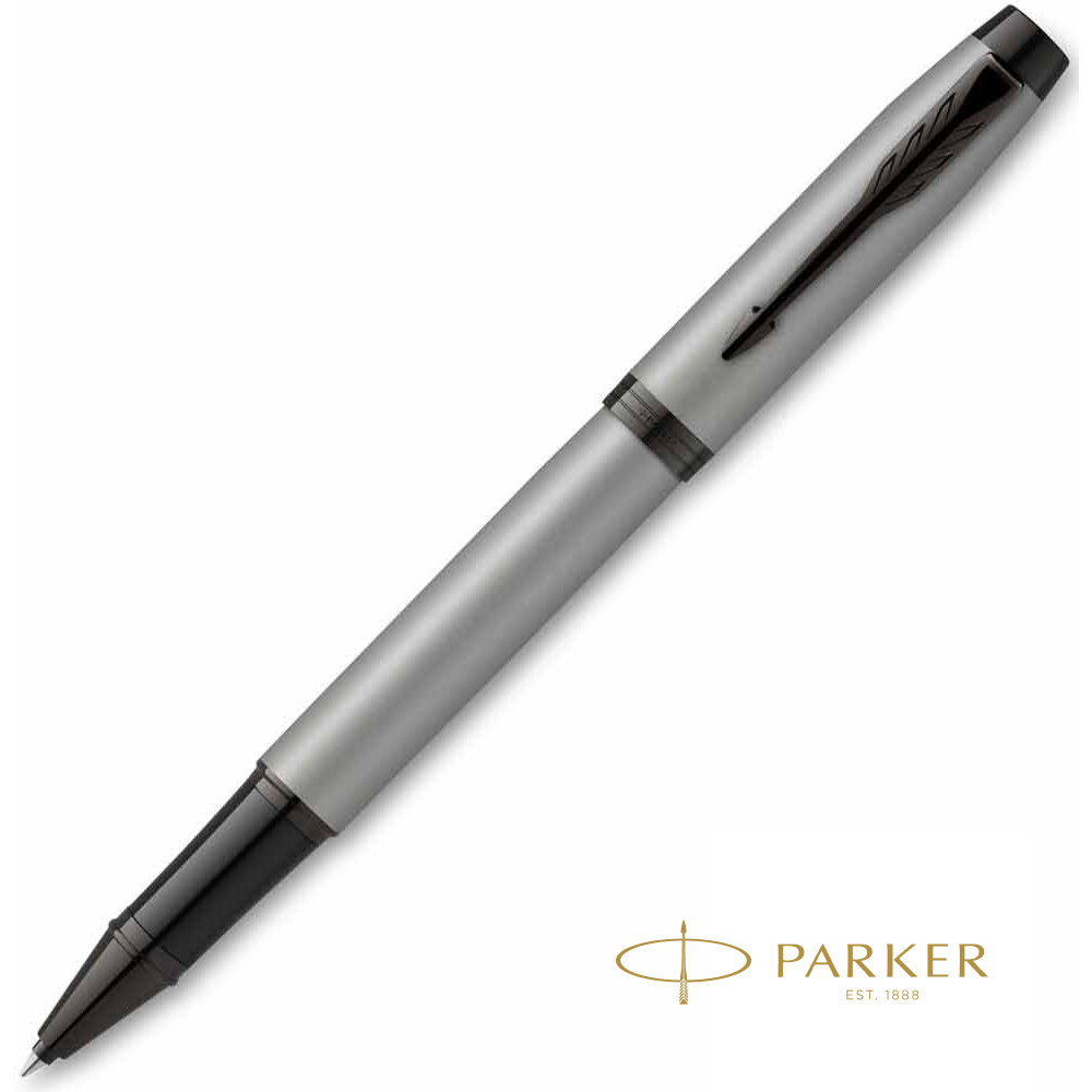 Ручка-роллер Parker "IM Achromatic T317", 0.5 мм, серый, черный, стерж. черный