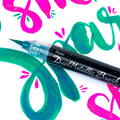 Маркер-кисть "Dual Metallic Brush", черный металлик - 4