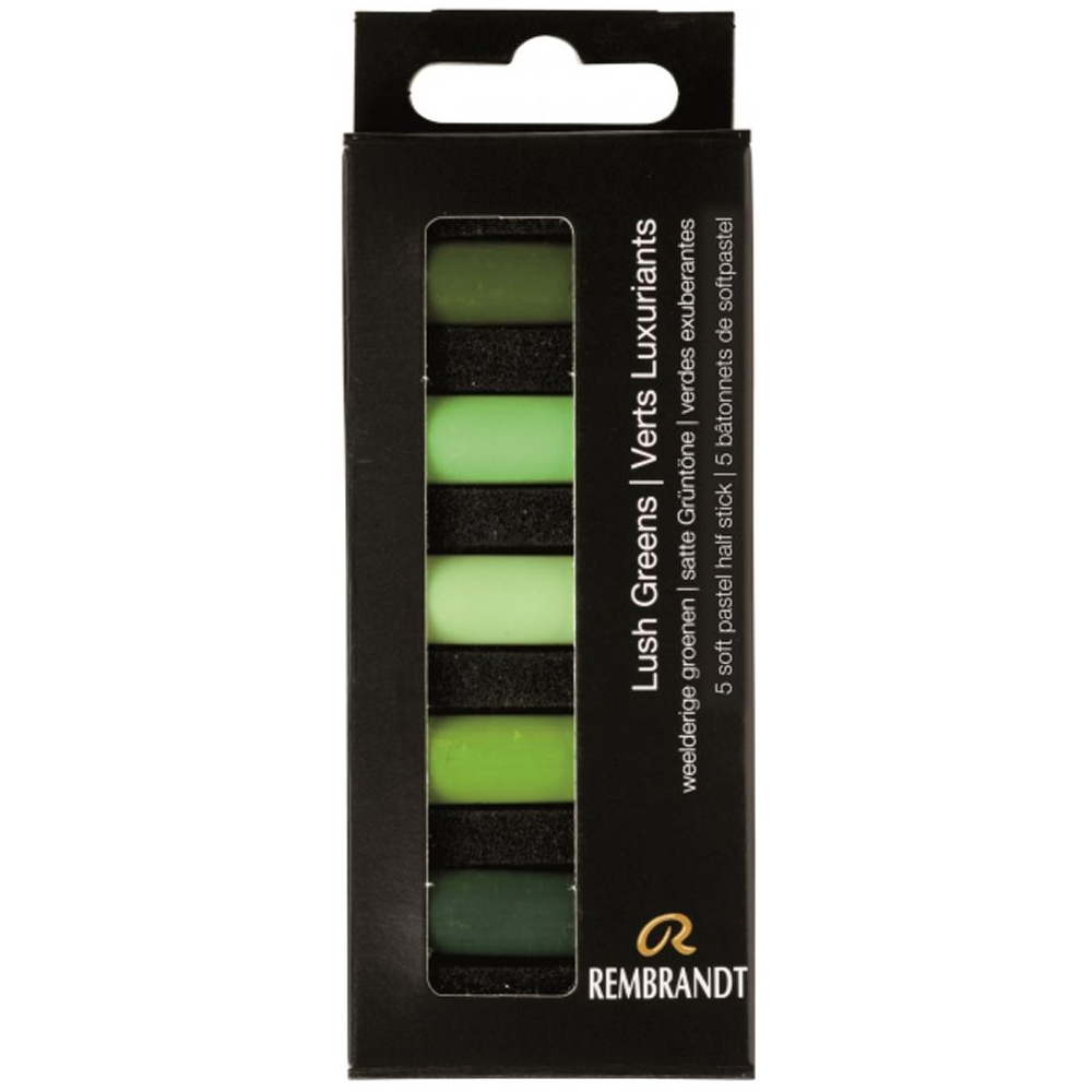 Набор мягкой пастели "Rembrandt Half Pastel", 5 цветов, зеленые