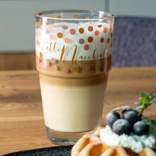 Стакан стеклянный "Solo Latte Macchiato", 410 мл, розовый, коричневый