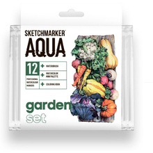 Набор акварельных маркеров "Sketchmarker Aqua. Garden Set", 12 шт., ассорти