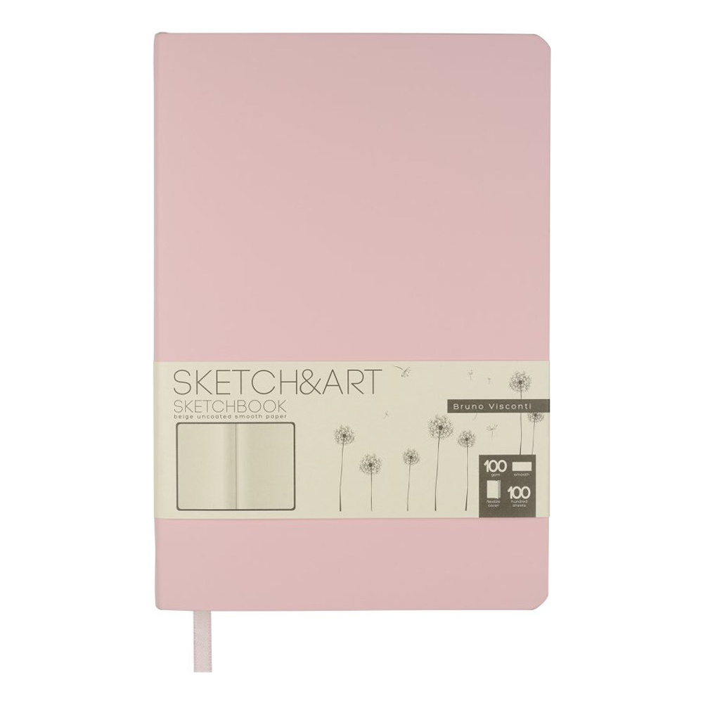 Скетчбук "Sketch&Art", 14x21 см, 100 г/м2, 100 листов, розовый