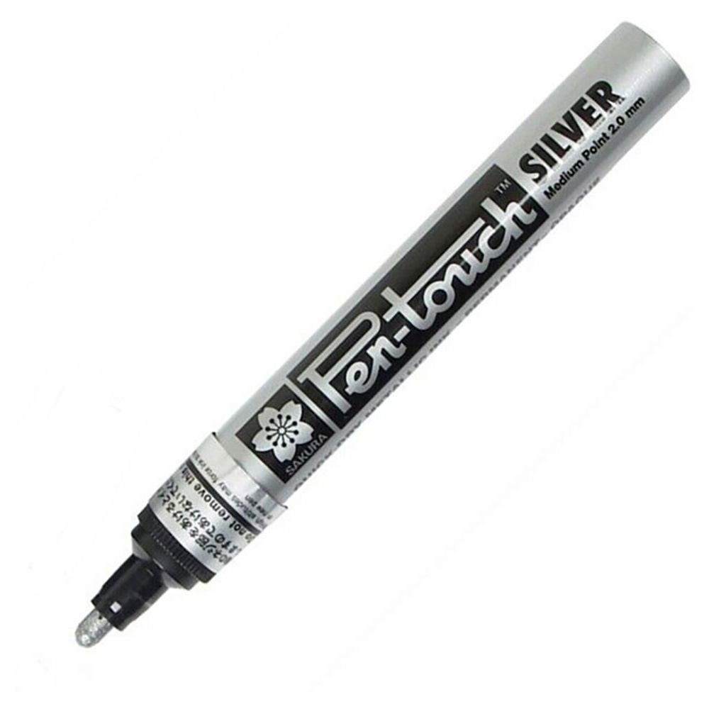Маркер перманентный "Pen-Touch" M, серебро