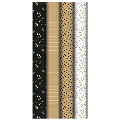 Бумага декоративная в рулоне "Row Craft. Minimalist", 2x0.7 м, 70 г/м2, ассорти
