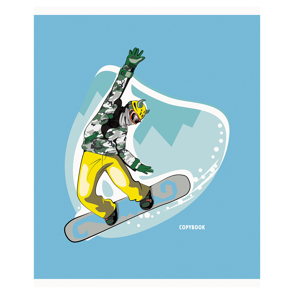 Тетрадь "Snowboarding", А5, 48 листов, линейка, ассорти - 8