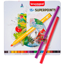 Набор маркеров художественных "Bruynzeel Super Point", 15 шт.