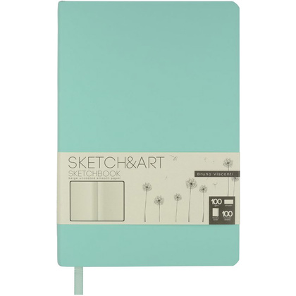 Скетчбук "Sketch&Art", 14x21 см, 100 г/м2, 100 листов, мятный