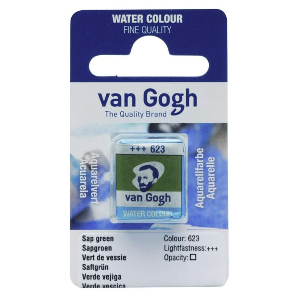 Краски акварельные "Van Gogh", 623 травяная зеленая, кювета