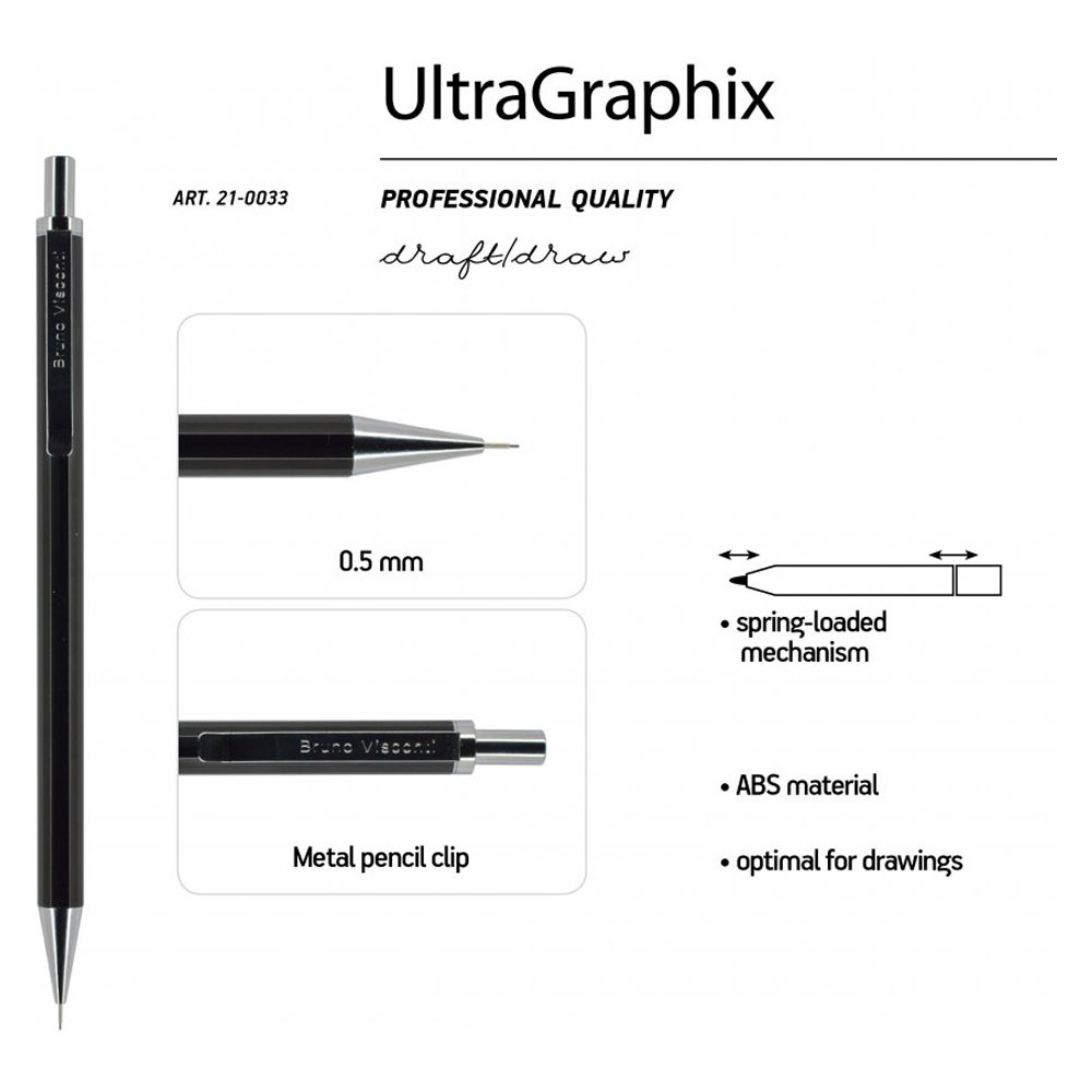 Карандаш автоматический "UltraGraphix", 0.3 мм, с ластиком, ассорти - 4