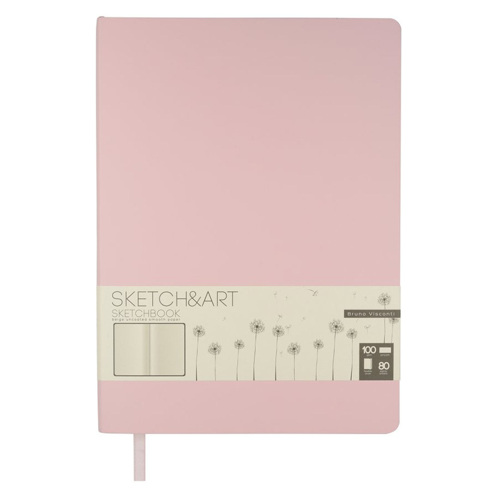 Скетчбук "Sketch&Art", 17.9x25 см, 100 г/м2, 80 листов, розовый