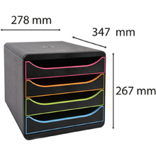 Блок из 4 лотков закрытый "BlackOffice Big Box Plus", 347x278x267 мм