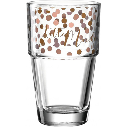 Стакан стеклянный "Solo Latte Macchiato", 410 мл, розовый, коричневый