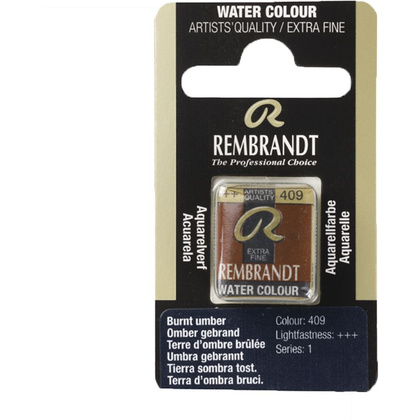Краски акварельные "Rembrandt", 409 умбра жженая, кювета