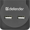 Сетевой фильтр Defender "DFS 753", 5 розеток, 3 м, черный  - 3