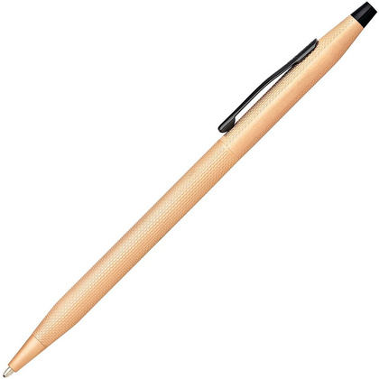 Ручка шариковая автоматическая "Cross Classic Century Brushed Rose-Gold PVD", 0.7 мм, розовое золото, черный, стерж. черный