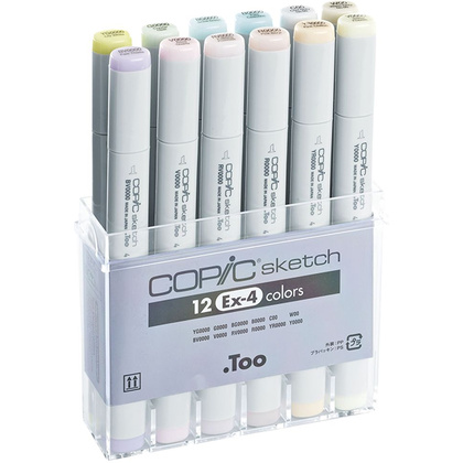Набор маркеров перманентных "Copic Sketch" EX-4, 12 цветов