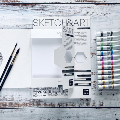 Блок бумаги для акрила, гуаши и темперы "Sketch&Art", А4, 160 г/м2, 20 листов  - 6