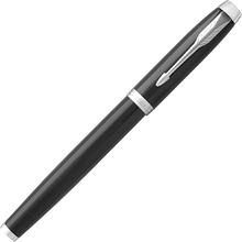 Ручка-роллер "IM Black Lacquer CT", 0.5 мм, черный, серебристый, стерж. черный