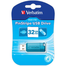 USB-накопитель Verbatim "Pin Stripe", 32 гб, usb 2.0, голубой