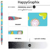 Карандаш чернографитный "HappyGraphix. Пончики", HВ, без ластика, голубой - 3