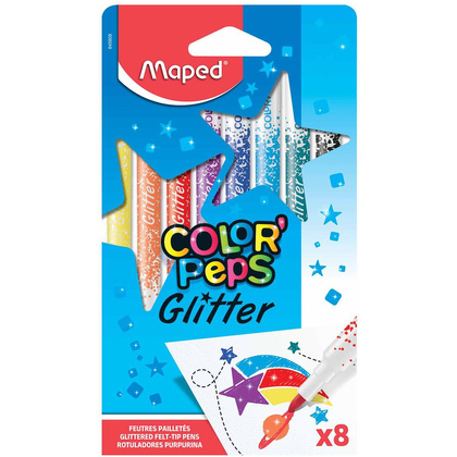 Фломастеры с глиттер-эффектом Maped "Color peps", 8 шт