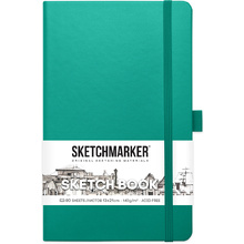 Скетчбук "Sketchmarker", 13x21 см, 140 г/м2, 80 листов, изумрудный