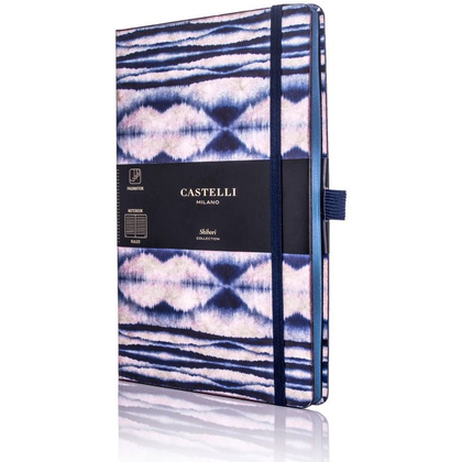Блокнот "Shibori Mist", А5, 120 листов, линейка, синий, белый