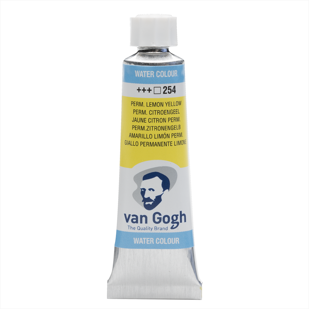 Краски акварельные "Van Gogh", 254 желтая-лимонная прочная, 10 мл, туба