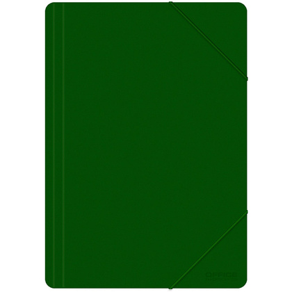 Папка на резинках "Office Products", A4, 15 мм, пластик, зелёный