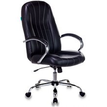 Кресло для руководителя Бюрократ T-898SL черный Leather Venge Black, эко.кожа, металл