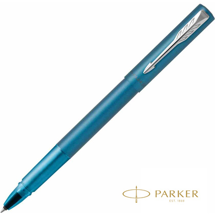 Ручка-роллер Parker "Vector XL", 0.5 мм, бирюзовый, серебристый, стерж. черный