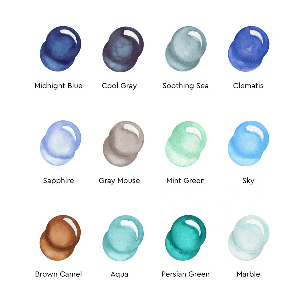 Набор акварельных маркеров "Sketchmarker Aqua. Sea Set", 12 шт., ассорти - 2