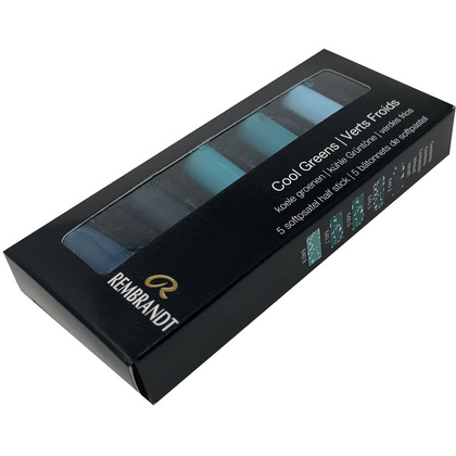 Набор мягкой пастели "Rembrandt Half Pastel", 5 цветов, холодные зеленые - 3