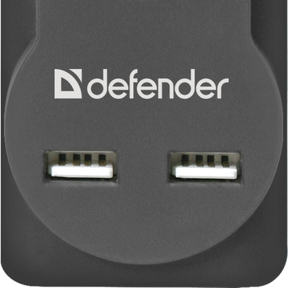 Сетевой фильтр "Defender DFS 751", 1.8 м, черный     - 3