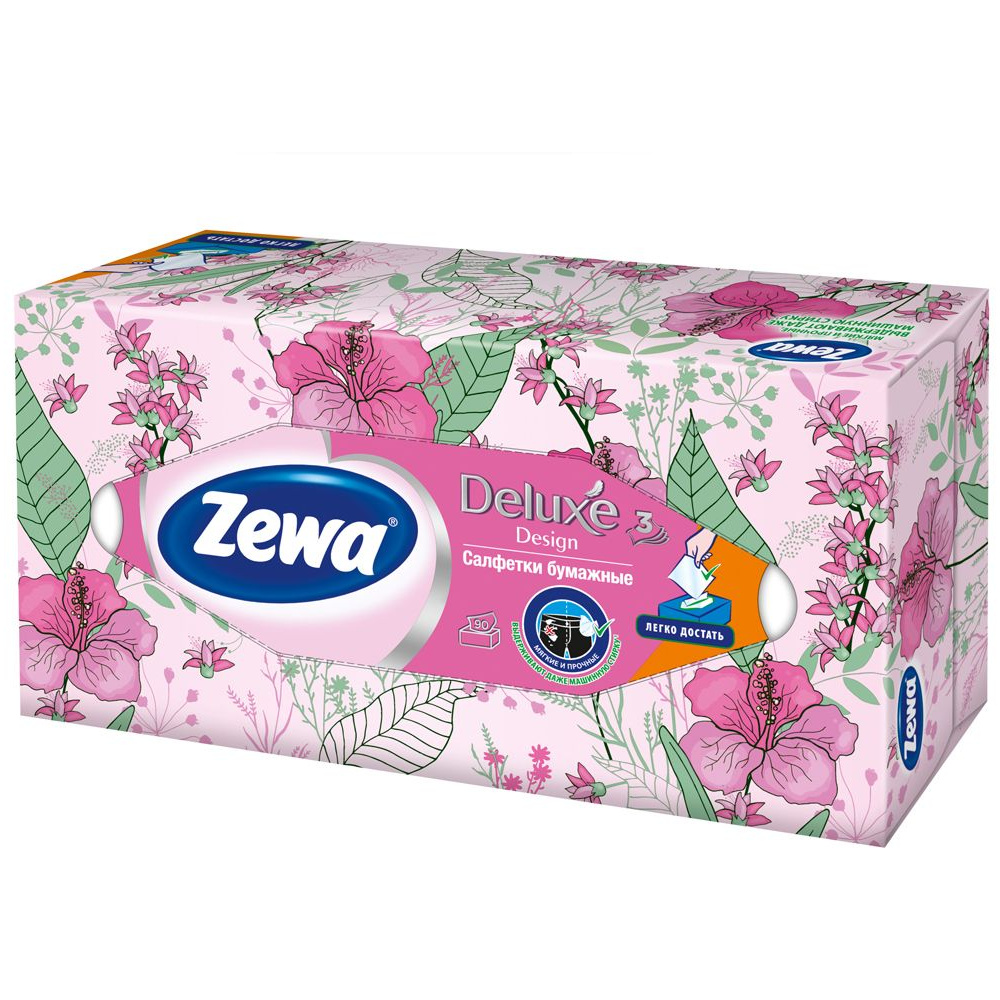 Салфетки косметические "Zewa Deluxe", 90 шт - 4