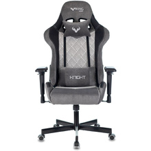 Кресло игровое "Zombie VIKING 7 KNIGHT Fabric", ткань, экокожа, металл, серый