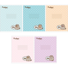 Тетрадь "Pusheen", А5, 24 листа, линейка, ассорти