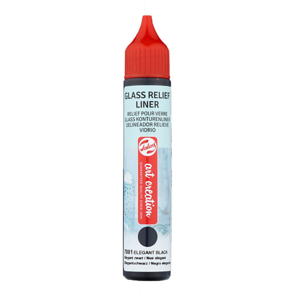 Контур декоративный "GLASS RELIEF LINER", 28 мл, 7001 черный