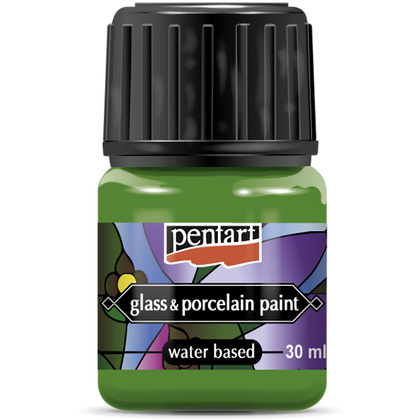 Краски для стекла и керамики "Pentart Glass&Porcelain", 30 мл, зеленое яблоко