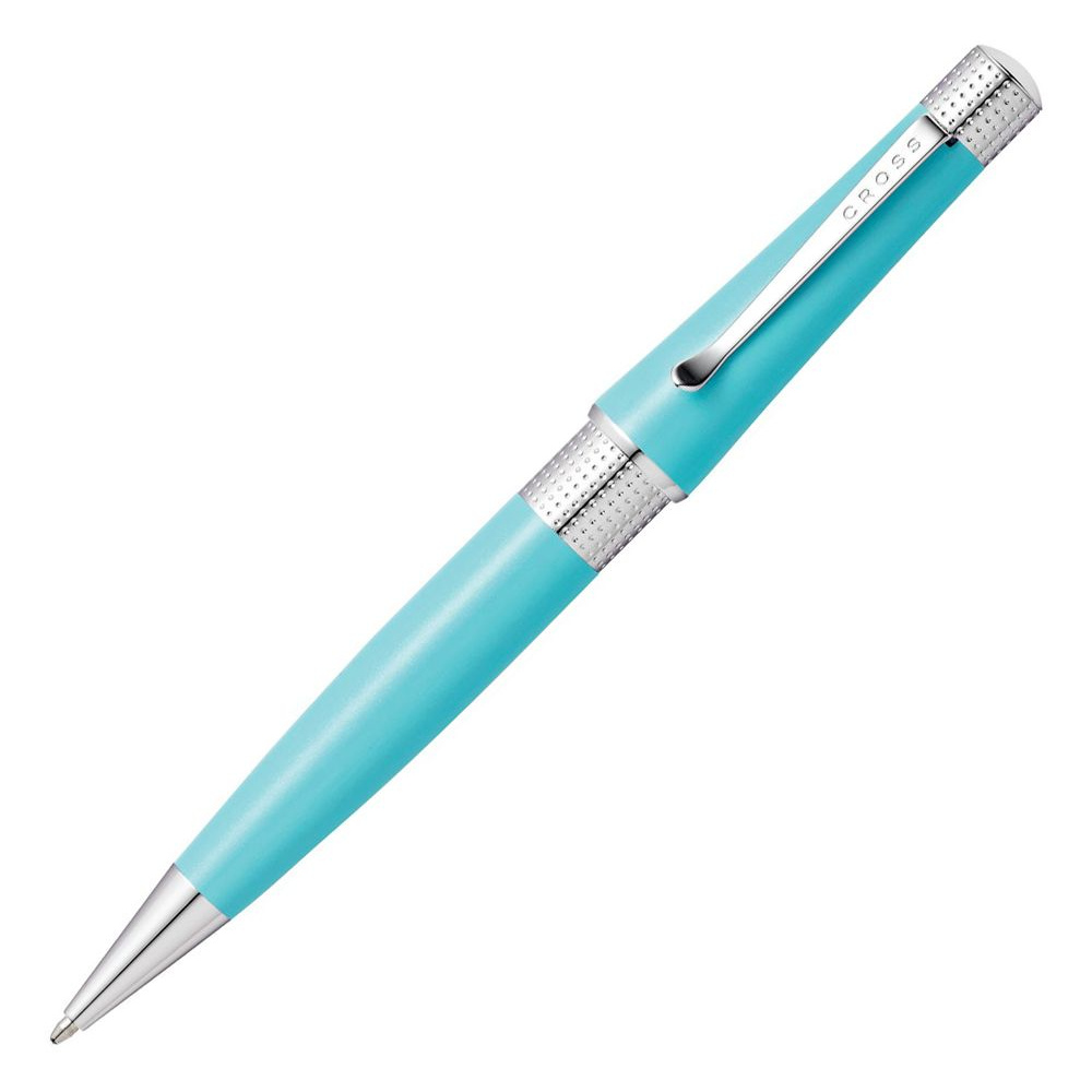 Ручка шариковая автоматическая "Cross Beverly Sea Foam Pearlescent", 0.7 мм, морская пена, серебристый, стерж. черный