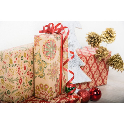 Бумага декоративная в рулоне "Authentic christmas", 2x0.7 м, 70 г/м2, ассорти - 2