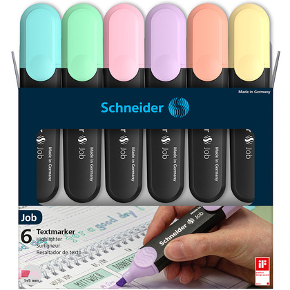Набор маркеров текстовых "Schneider Job", 6 шт, пастельное ассорти - 2