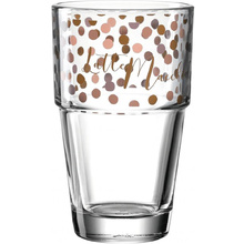 Стакан стеклянный "Solo Latte Macchiato", 410 мл, розовый, коричневый